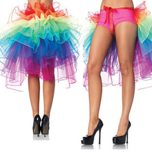 Colorful Adult Dancing Tutu Layered Organza Lace up Party Rainbow Skirt Clubwear PY