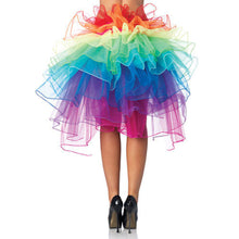 Colorful Adult Dancing Tutu Layered Organza Lace up Party Rainbow Skirt Clubwear PY