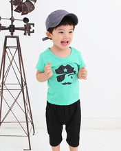 Cool Boys Kids Cartoon T-shirt Round Neck Short Sleeve T-shirts Children Child Tops Clothes Green