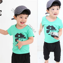 Cool Boys Kids Cartoon T-shirt Round Neck Short Sleeve T-shirts Children Child Tops Clothes Green