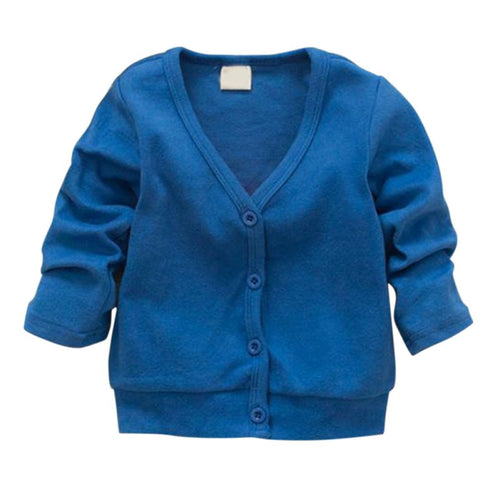 Cotton Baby Boy Girls Jacket Casual V-neck Cardigan Thick Coat Children's Clothing