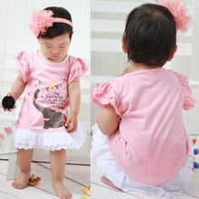 Cute Baby Girls Elephant Pattern Ruffle Dresses One Piece Dress PY