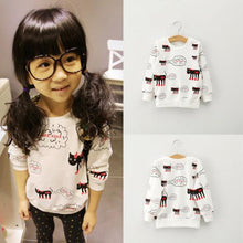 Cute Baby Kids Girls T shirt Toddlers Cartoon Cat Print Long Sleeve T-Shirts Tops Sweater