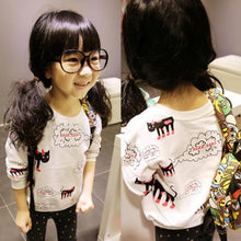 Cute Baby Kids Girls T shirt Toddlers Cartoon Cat Print Long Sleeve T-Shirts Tops Sweater