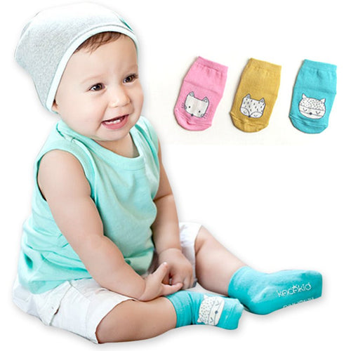 Cute Kids Animal Infant Baby Fox Printed Cotton Knee Socks Anti-slip Stockings 0-4Y Y2