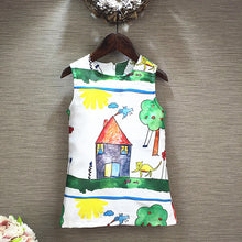 Cute Kids Toddler Girls Print Princess Dress Child Sleeveless Clothes Dresses