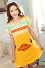 Cute Nightgowns Women Casual Cartoon Nightwear Sleepwear Short Sleeve Sleep Dress