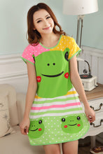 Cute Nightgowns Women Casual Cartoon Nightwear Sleepwear Short Sleeve Sleep Dress