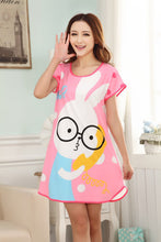 Cute Nightgowns Women Casual Cartoon Nightwear Sleepwear Short Sleeve Sleep Dress