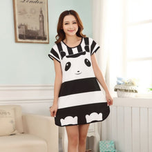 Cute Nightgowns Women Casual Cartoon Nightwear Sleepwear Short Sleeve Sleep Dress