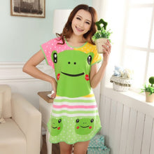 Cute Nightgowns Women Casual Cartoon Nightwear Sleepwear Short Sleeve Sleep Dress