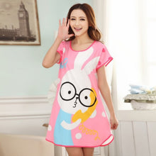 Cute Nightgowns Women Casual Cartoon Nightwear Sleepwear Short Sleeve Sleep Dress