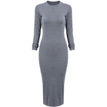 Elegant Women Jumper Long Sleeve Bodycon Dress Slim High Slit Sweater Party Knitted Dresses