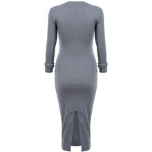 Elegant Women Jumper Long Sleeve Bodycon Dress Slim High Slit Sweater Party Knitted Dresses