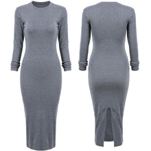 Elegant Women Jumper Long Sleeve Bodycon Dress Slim High Slit Sweater Party Knitted Dresses