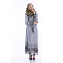 Kaftan Abaya Jilbab Islamic Muslim Women Vintage Maxi Dress+Belt PY3