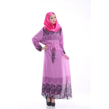 Kaftan Abaya Jilbab Islamic Muslim Women Vintage Maxi Dress+Belt PY3