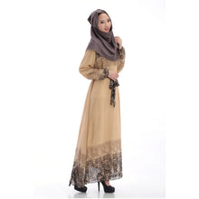 Kaftan Abaya Jilbab Islamic Muslim Women Vintage Maxi Dress+Belt PY3