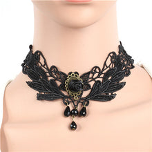 Lace Collar Flower Victorian Choker Womens Pendant Gothic Gems Necklace
