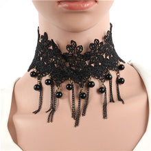 Lace Collar Flower Victorian Choker Womens Pendant Gothic Gems Necklace