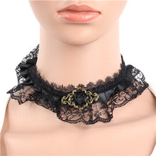Lace Collar Flower Victorian Choker Womens Pendant Gothic Gems Necklace