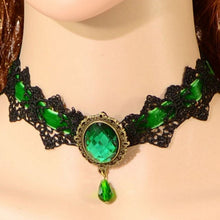 Lace Collar Flower Victorian Choker Womens Pendant Gothic Gems Necklace