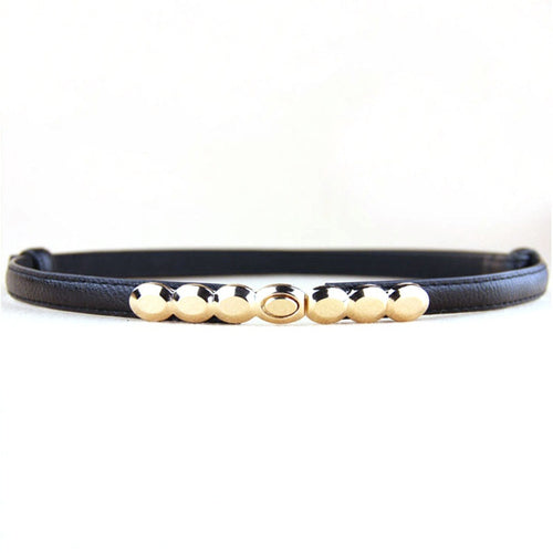 Lady PU Leather Alloy Thin Belts press design Thin Skinny Waistband P1