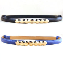 Lady PU Leather Alloy Thin Belts press design Thin Skinny Waistband P1