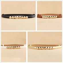Lady PU Leather Alloy Thin Belts press design Thin Skinny Waistband P1