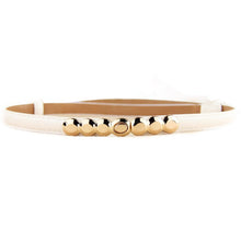 Lady PU Leather Alloy Thin Belts press design Thin Skinny Waistband P1