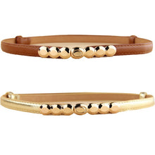 Lady PU Leather Alloy Thin Belts press design Thin Skinny Waistband P1