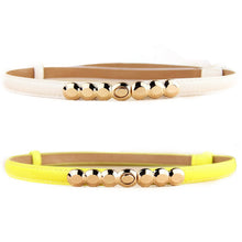 Lady PU Leather Alloy Thin Belts press design Thin Skinny Waistband P1