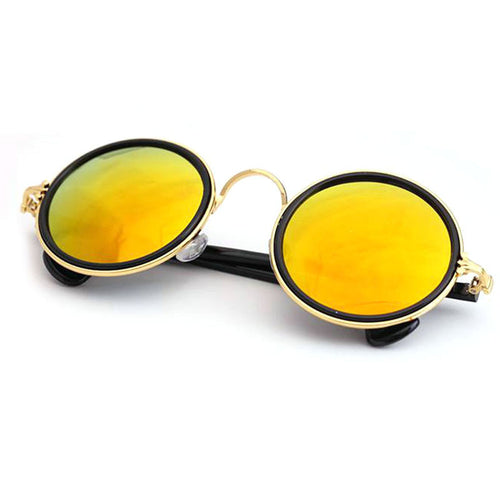 Vintage Round Mirror Lens UV400 Sunglasses Women Men Sun Glasses PY3