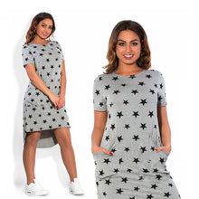Print Star Women Dresses bBg s  Plus  Women Clothing Knee-Length Dress Casual Loose Dress