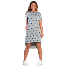Print Star Women Dresses bBg s  Plus  Women Clothing Knee-Length Dress Casual Loose Dress