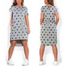 Print Star Women Dresses bBg s  Plus  Women Clothing Knee-Length Dress Casual Loose Dress