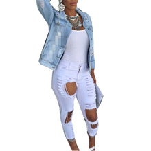 Sexy Women's Destroyed Distressed Denim Pants Ripped Jeans Skinny Pencil Trouser PL1