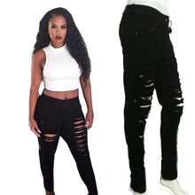 Sexy Women's Destroyed Distressed Denim Pants Ripped Jeans Skinny Pencil Trouser PL1