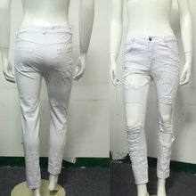 Sexy Women's Destroyed Distressed Denim Pants Ripped Jeans Skinny Pencil Trouser PL1
