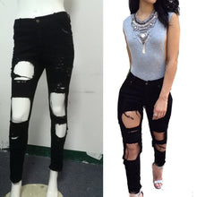 Sexy Women's Destroyed Distressed Denim Pants Ripped Jeans Skinny Pencil Trouser PL1