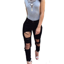 Sexy Women's Destroyed Distressed Denim Pants Ripped Jeans Skinny Pencil Trouser PL1