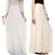 Sexy Womens High Waist Lace Floral Long Maxi Skirt Causal Party PY3