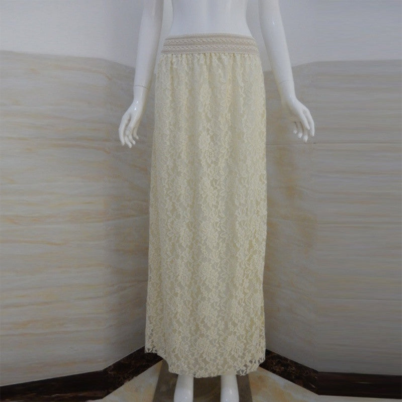 Sexy Womens High Waist Lace Floral Long Maxi Skirt Causal Party PY3