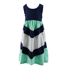 Style Family Matching Outfits Mother And Daughter Sleeveless Striped Patchwork Long Dress LE4