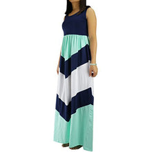 Style Family Matching Outfits Mother And Daughter Sleeveless Striped Patchwork Long Dress LE4