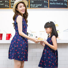 Style Family Matching Outfits Mother And Daughter Sleeveless Print Mini Tutu Dress LE4