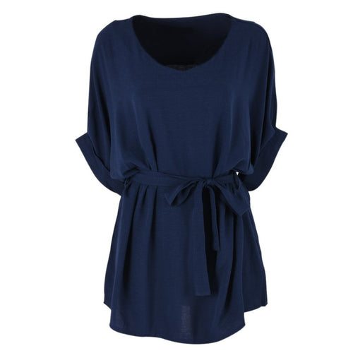Women 3/4 Sleeve Bodycon Tops Dress Slim Waist T-shirt Beach Casual Dresses XL-5XL