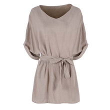 Women 3/4 Sleeve Bodycon Tops Dress Slim Waist T-shirt Beach Casual Dresses XL-5XL