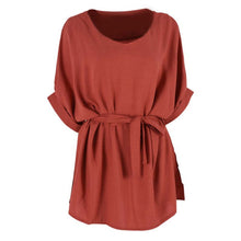 Women 3/4 Sleeve Bodycon Tops Dress Slim Waist T-shirt Beach Casual Dresses XL-5XL