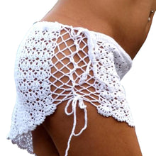 Women Bikini Bottoms Cover Up Lace Crochet Skirts Beachwear White